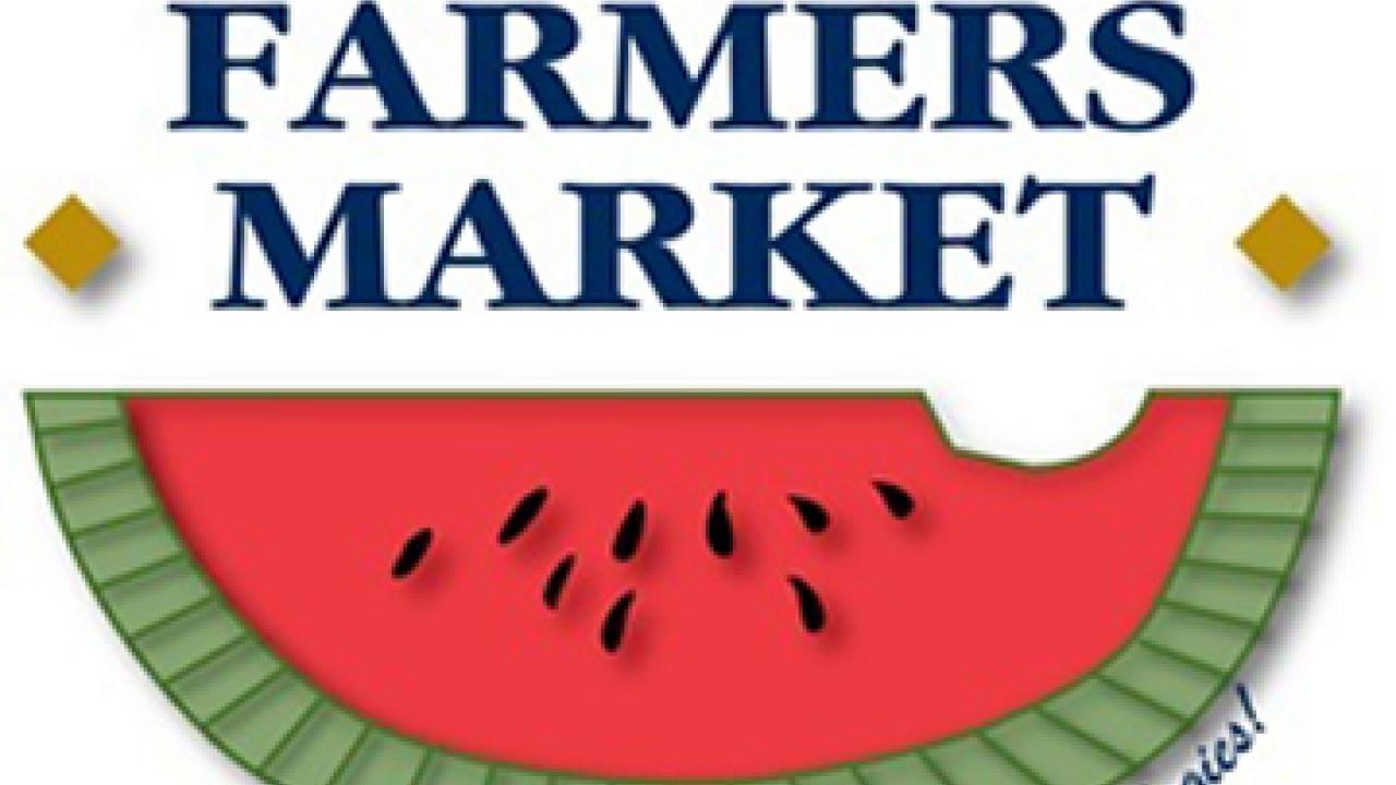 Graphic: UC Davis Farmers Market logo watermelon slice 