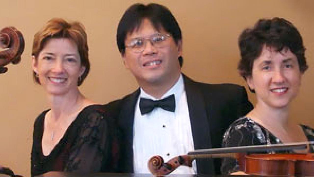 Photo: Susan Lamb Cook, Hao Huang and Rachel Vetter Huang -- the Gold Coast Trio