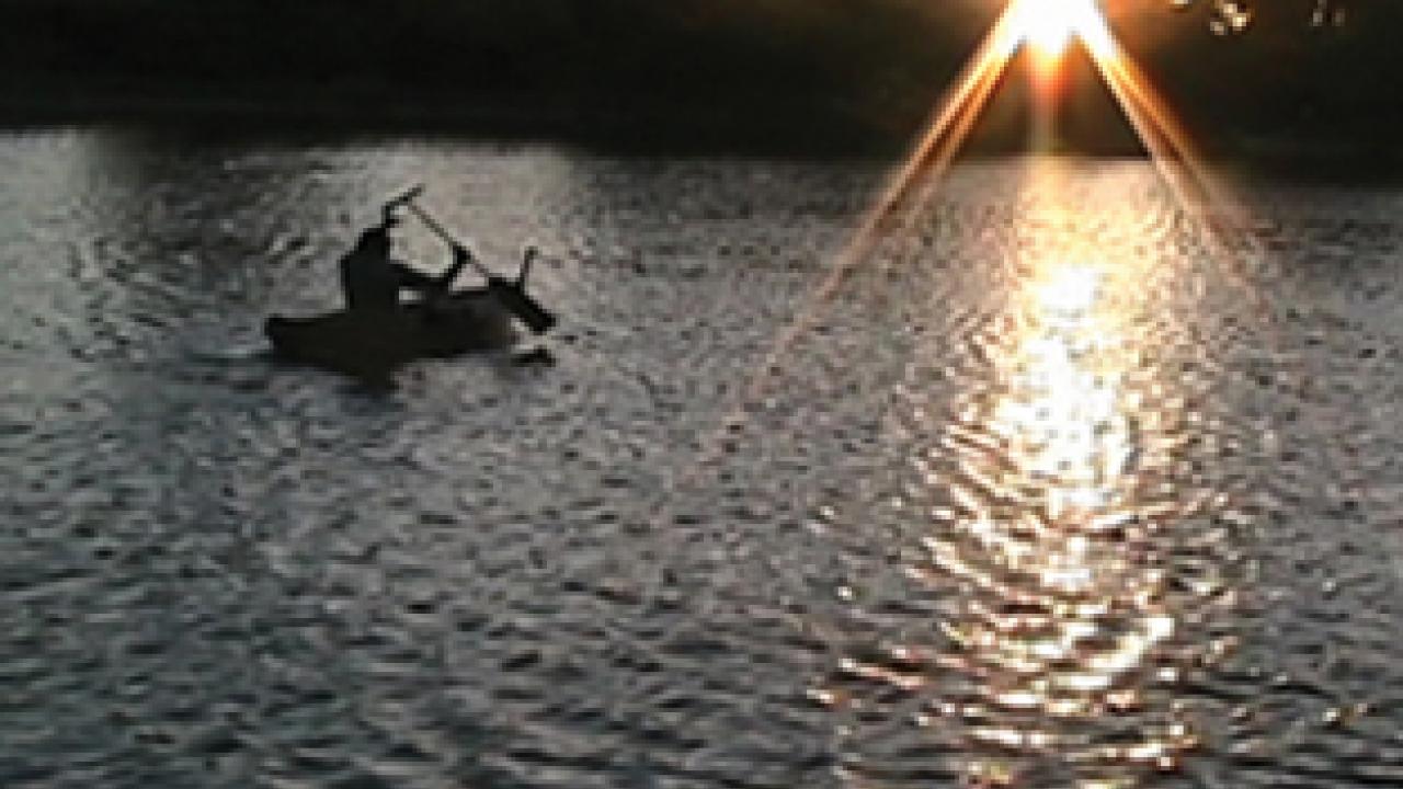 An image from Richard Haley's Sinking with the Setting Sun, a video installation that is part of the Gold Star: 2007 Masters of Fine Arts exhibition.