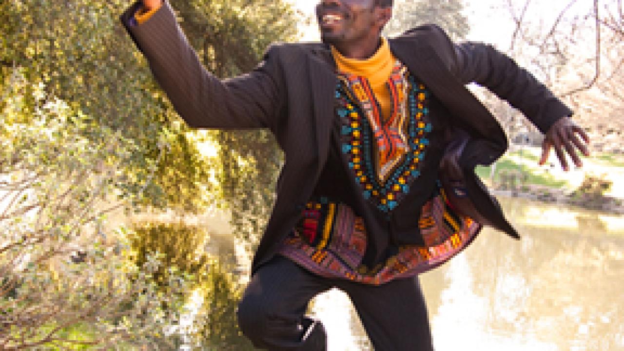 Ata-Baah performs in his choreography Esa-Bra, part of the Main Stage Dance-Theatre Festival.