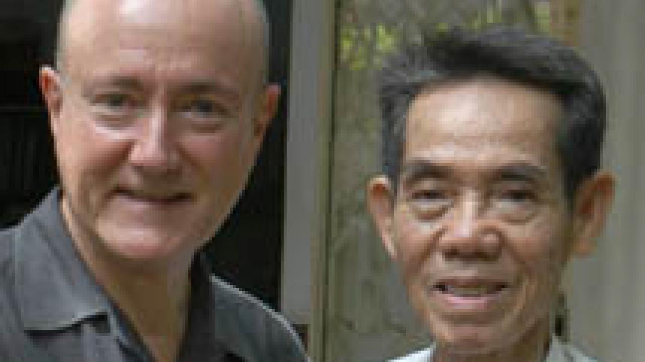Professor Larry Berman and Pham Xuan An at the latter&rsquo;s home in Ho Chi Minh City, Vietnam, in 2005.