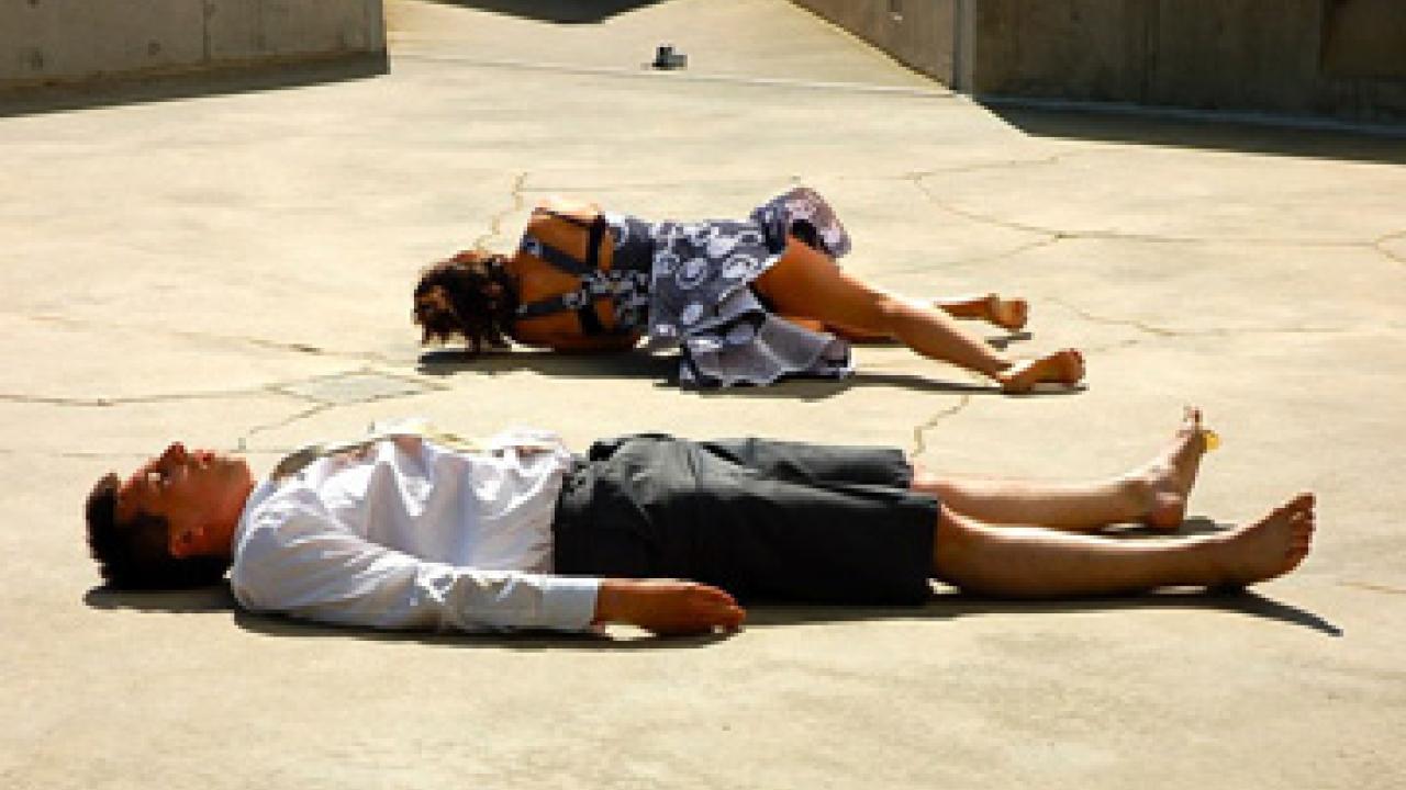 Anatoly Soshilov and Randee Paufve perform in Spasm, one of ShadowLight&rsquo;s two premiere works.