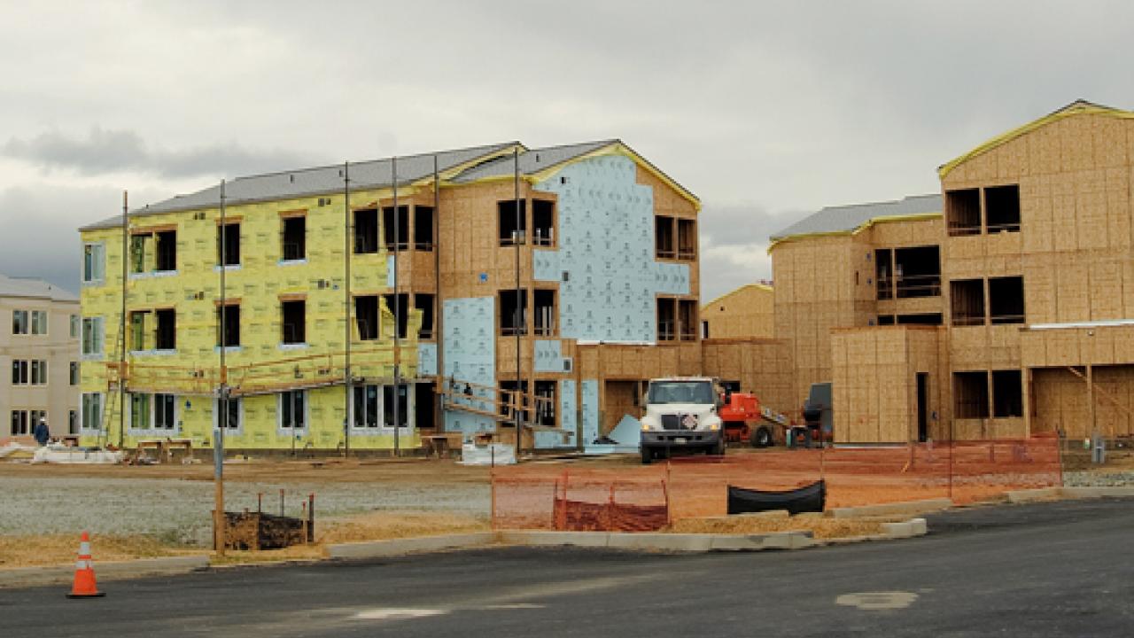 Photo: Apartment construction at UC Davis West Village