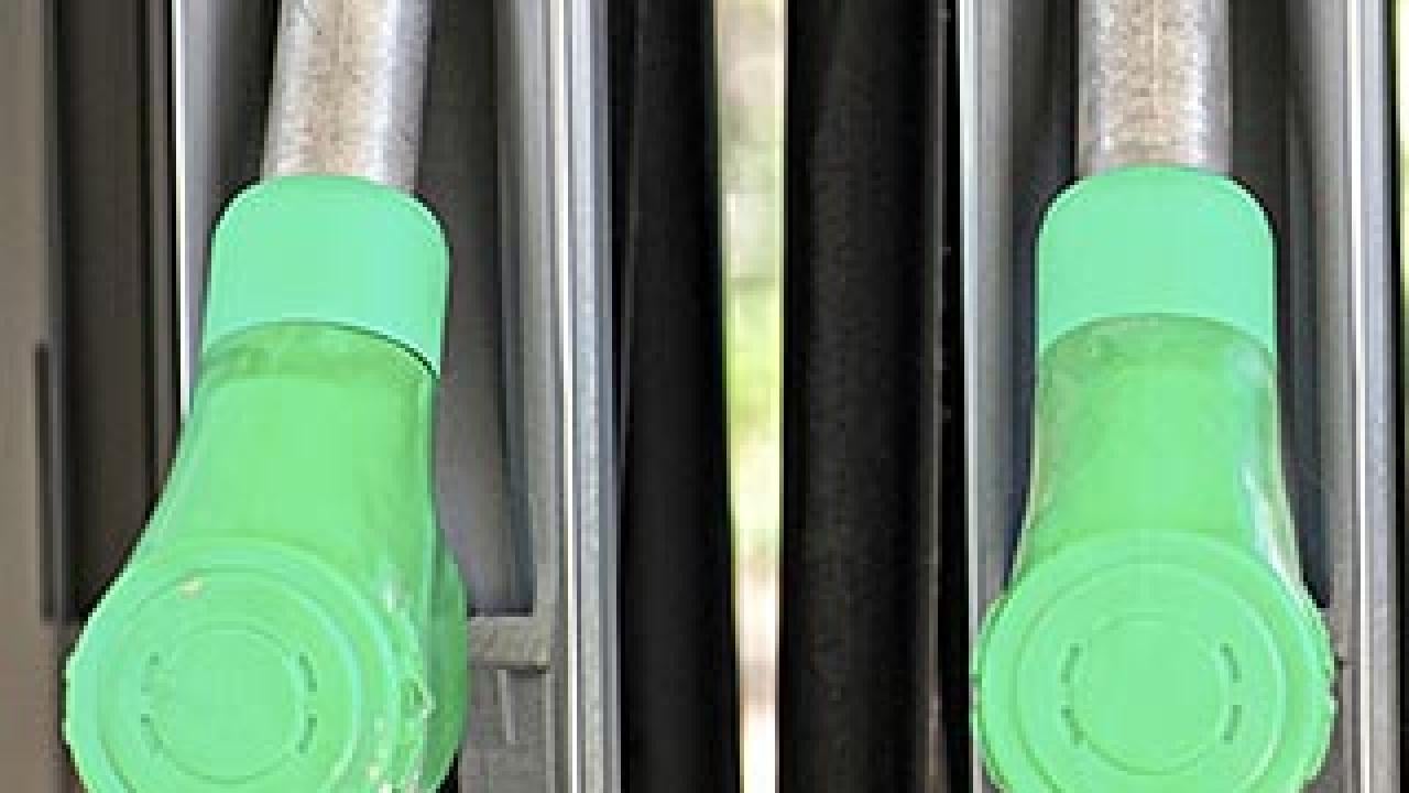 Two gas hoses with green handles