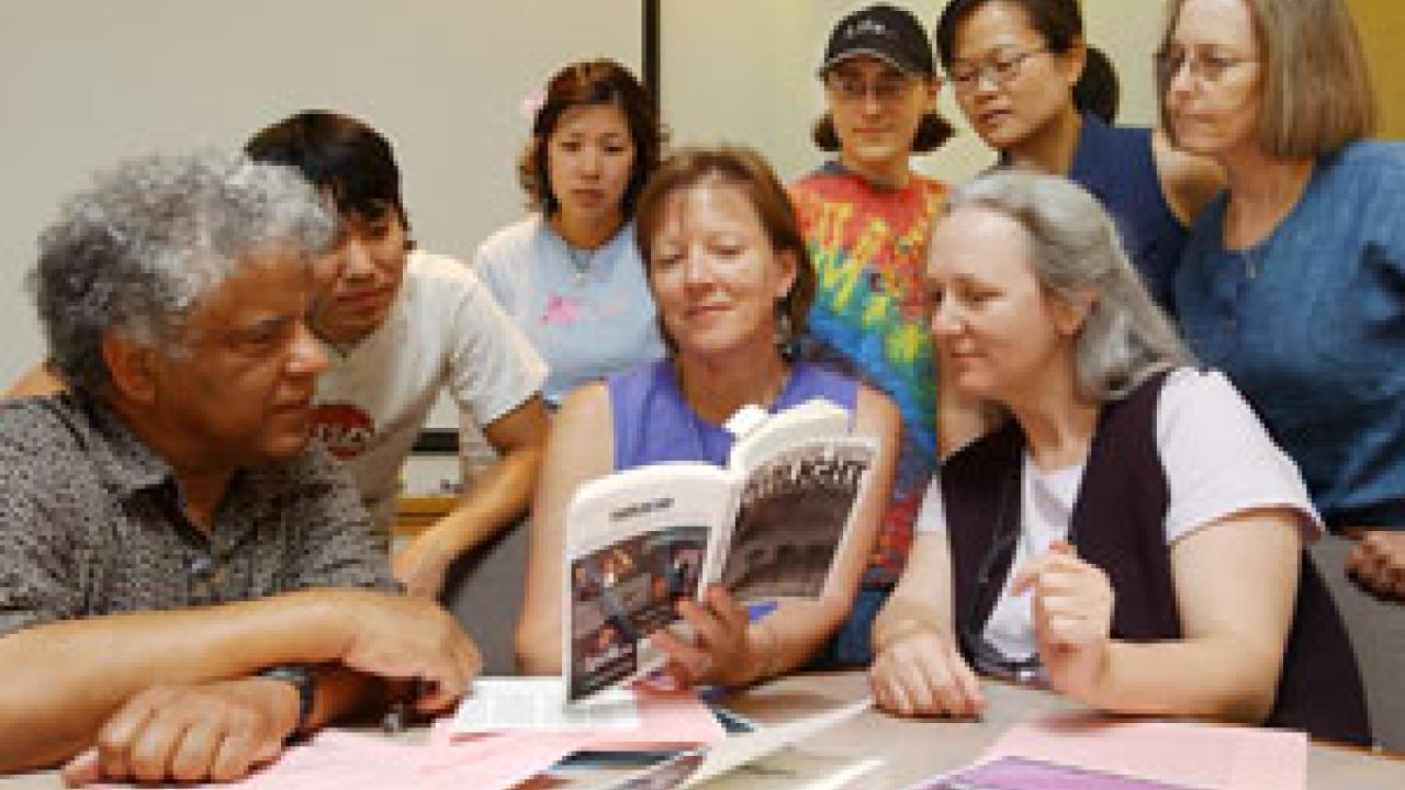 Those helping with the book project include, left to right seated, Carl Jorgensen, Karen Roth and Alison Kent, and, standing, Gabriel Bang, Wendy Yu, Gabe Koulikov, Anita Poon and Lynn Narlesky.