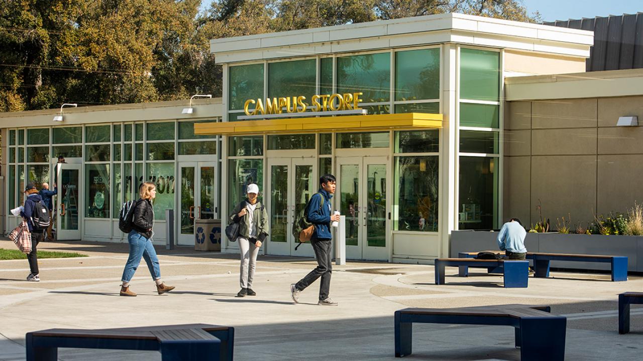 Students walk past the Campus Store.