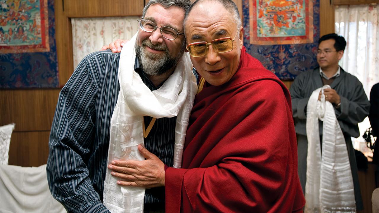 Clifford Saron and The Dalai Lama in 2009.