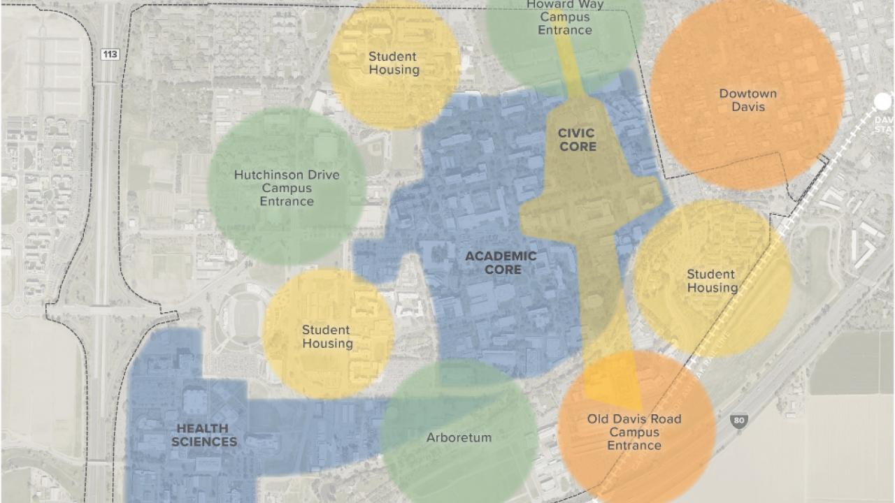 Map of academic core and community circles around it