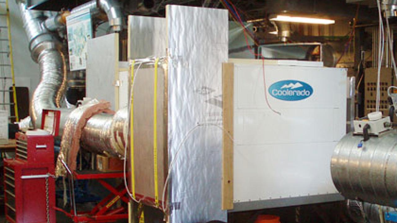 Photo: image of a Coolerado air conditioner in a testing lab