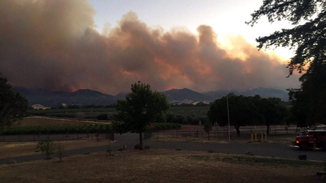 A photo of the County Fire in the distance.