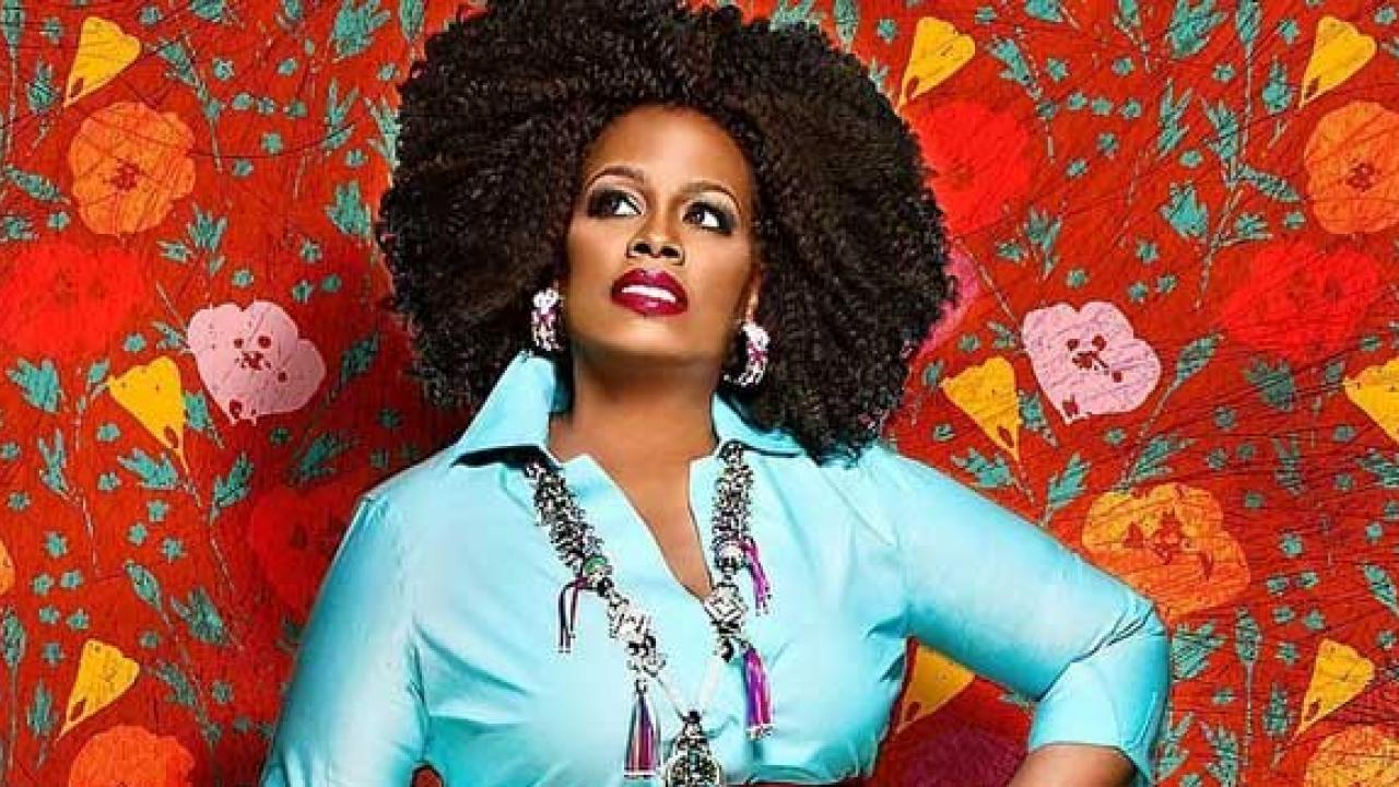 Dianne Reeves on album cover (flowers).
