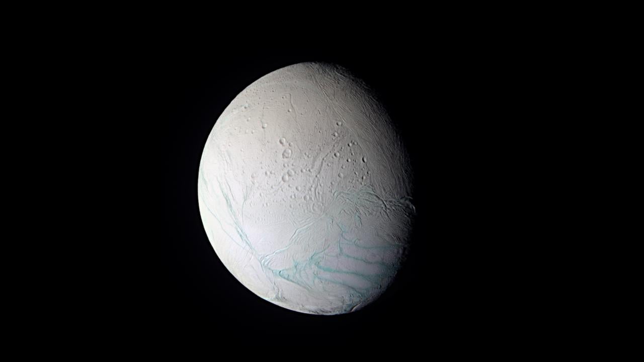 NASA image of Enceladus. 