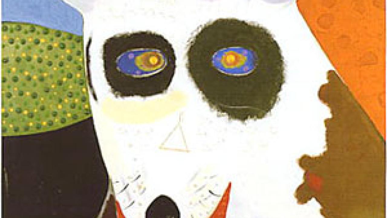 Painting: Dog's head panting