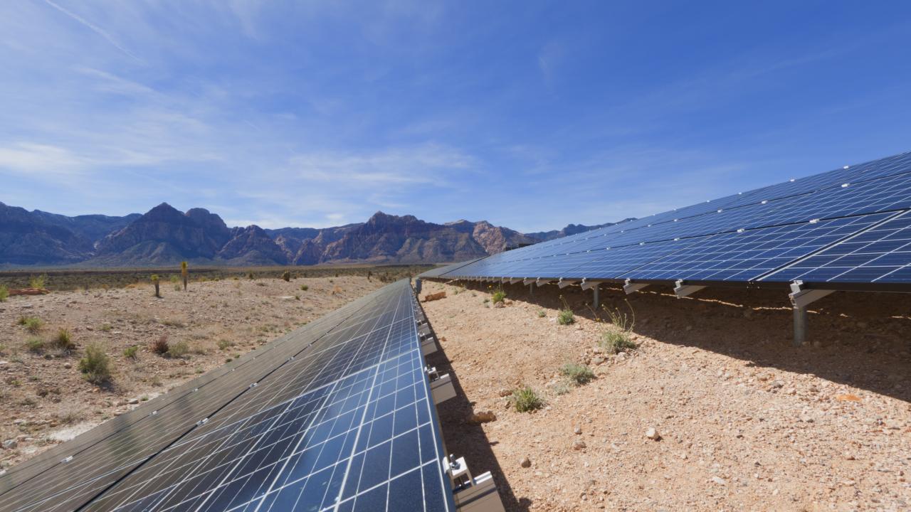 Solar panels in Mojave Desert