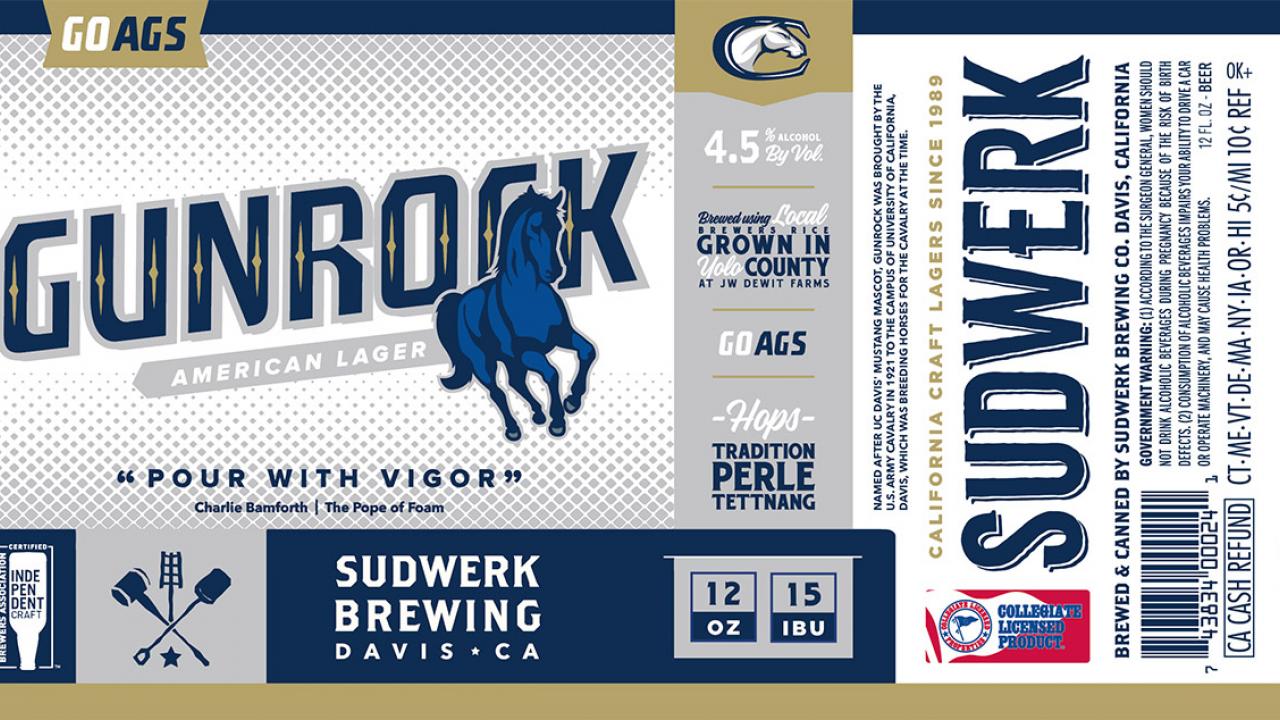 The can design for Gunrock American Lager.