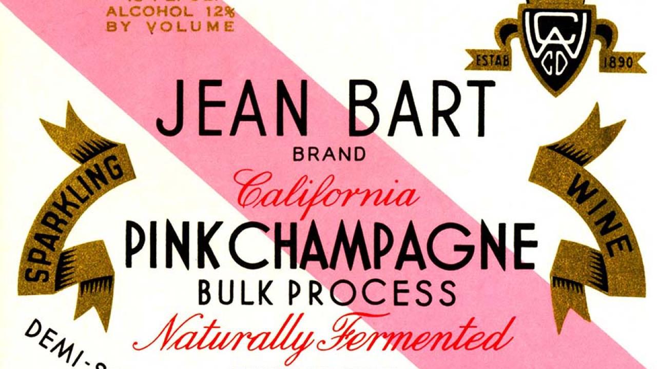 A label for Jean Bart Pink Champagne