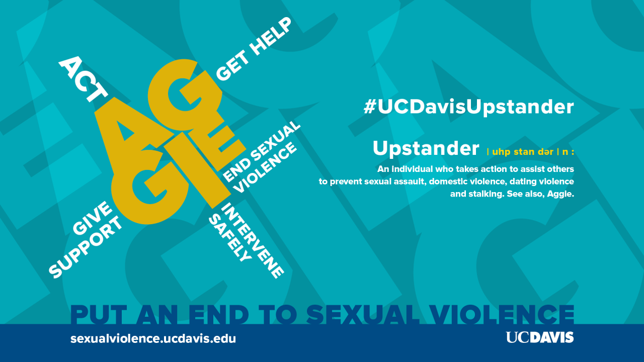 Graphic: LCD banner for @UCDavisUpstander campaign