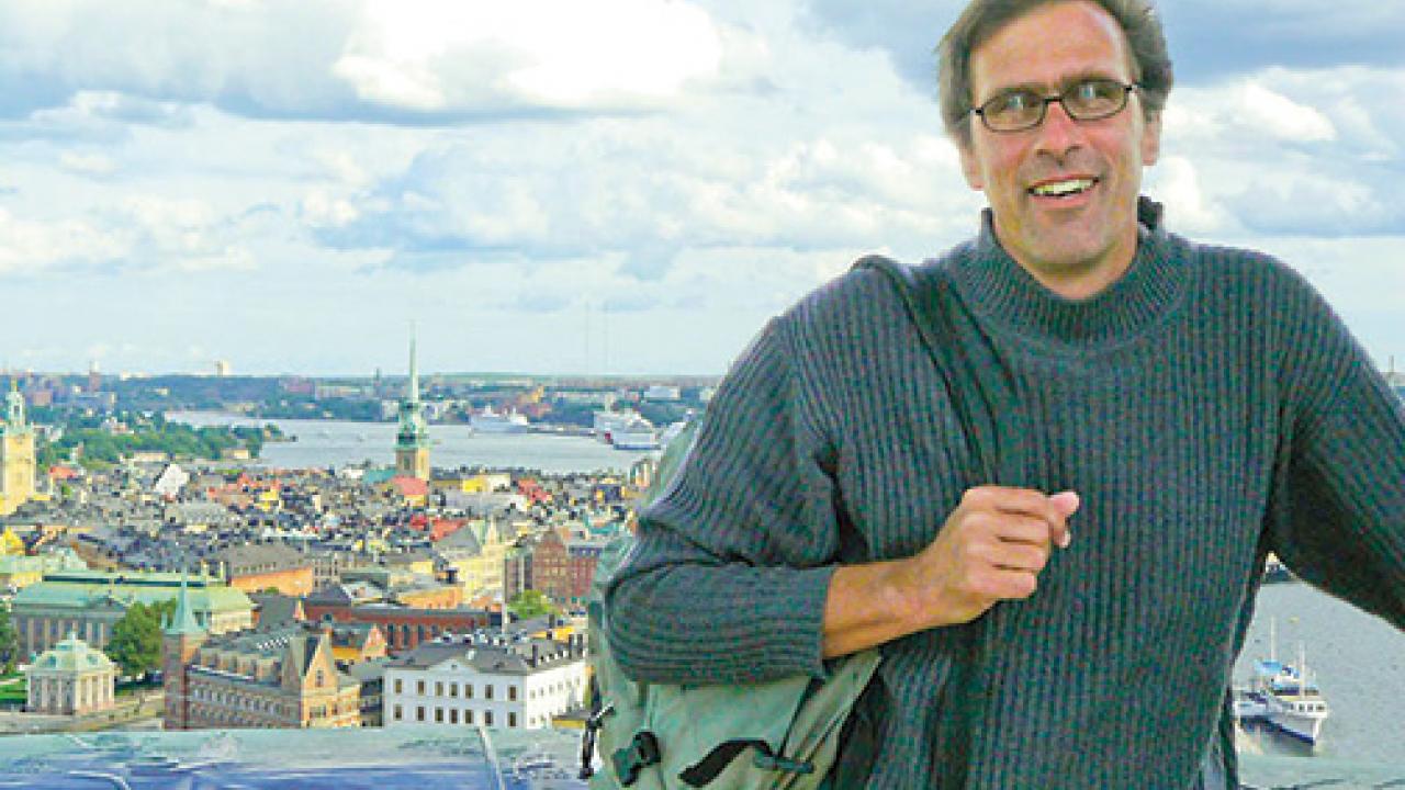 Photo: Meyer award recipient Jeff Loux in Stockholm during one of his Summer Abroad programs.