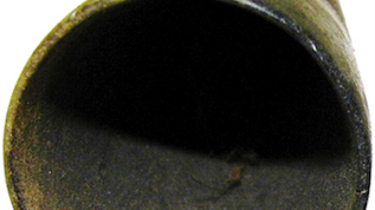 Front end view of an ancient tobacco pipe