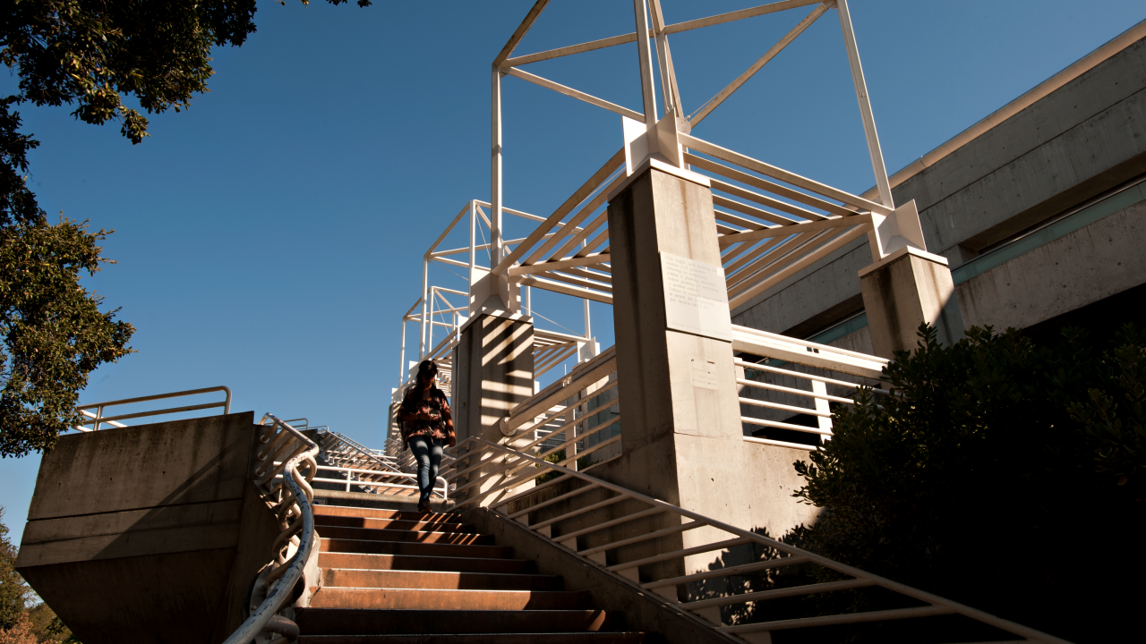 Stairway at Quad Parking Structure.