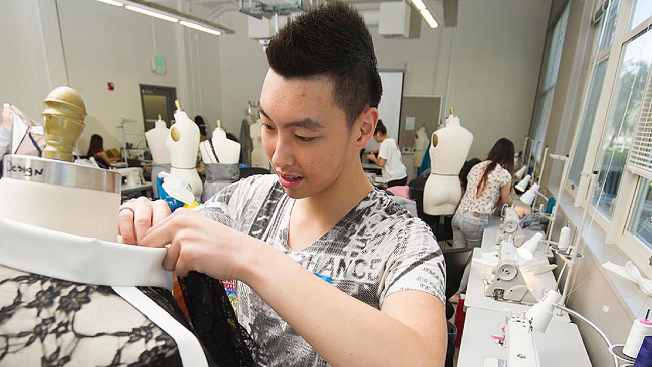 Dennis Liu prepares a menswear outfit 