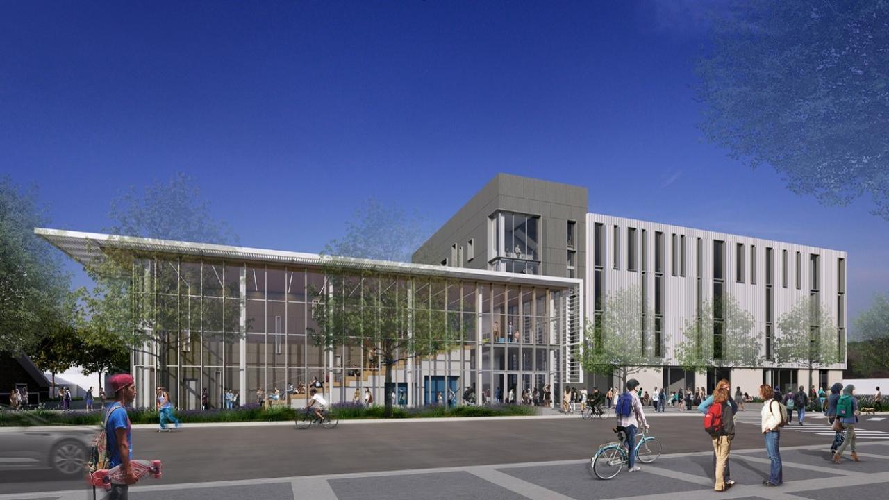 A rendering of the Teaching and Learning Complex building.