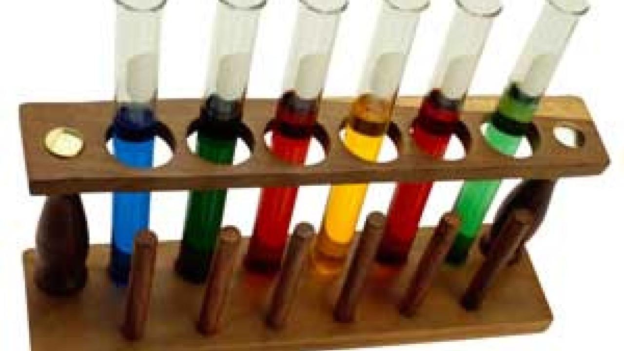 Photo: multicolored test tubes