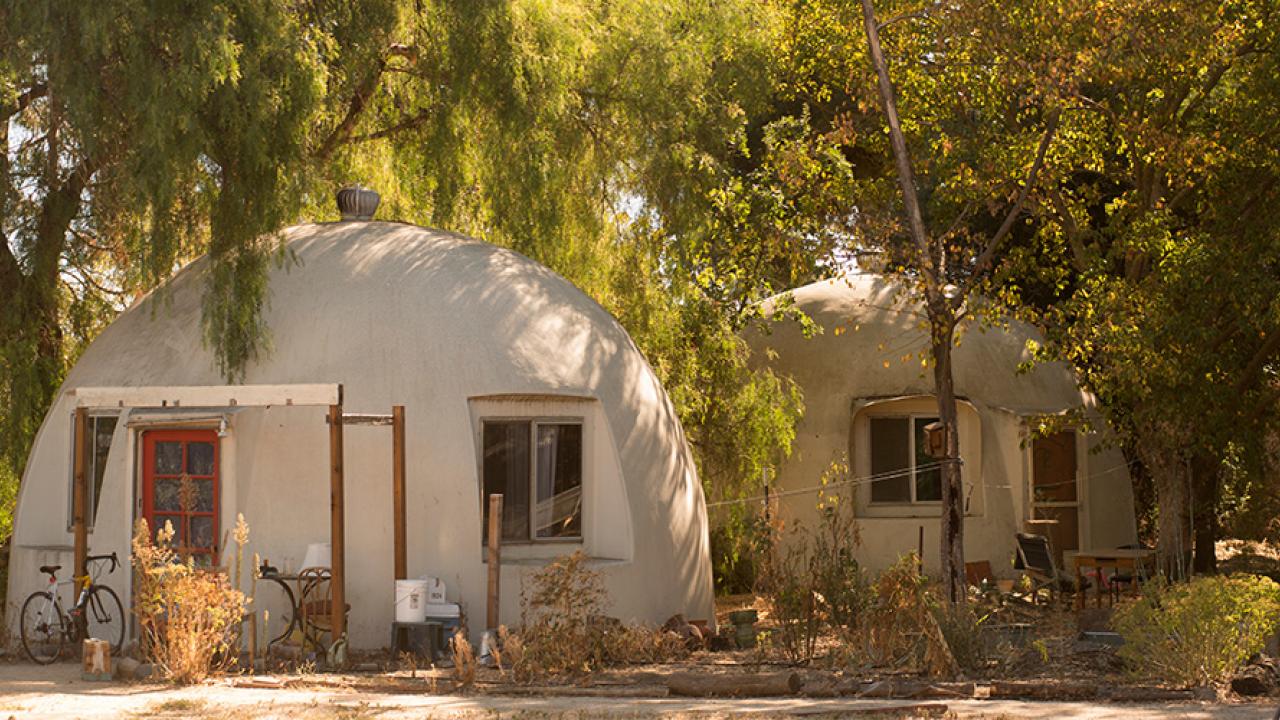The Baggins End Domes were co-designed and built by students in 1972.