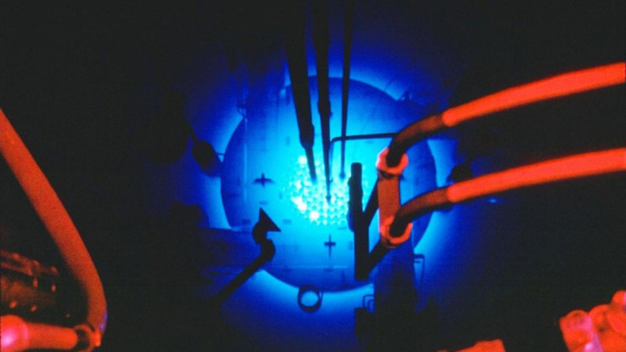Photo: A look inside the MNRC's TRIGA reactor