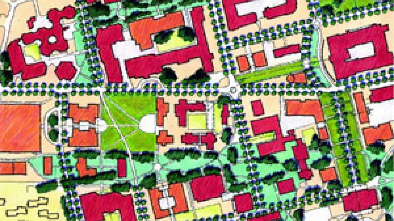 Map showing plans for campus.