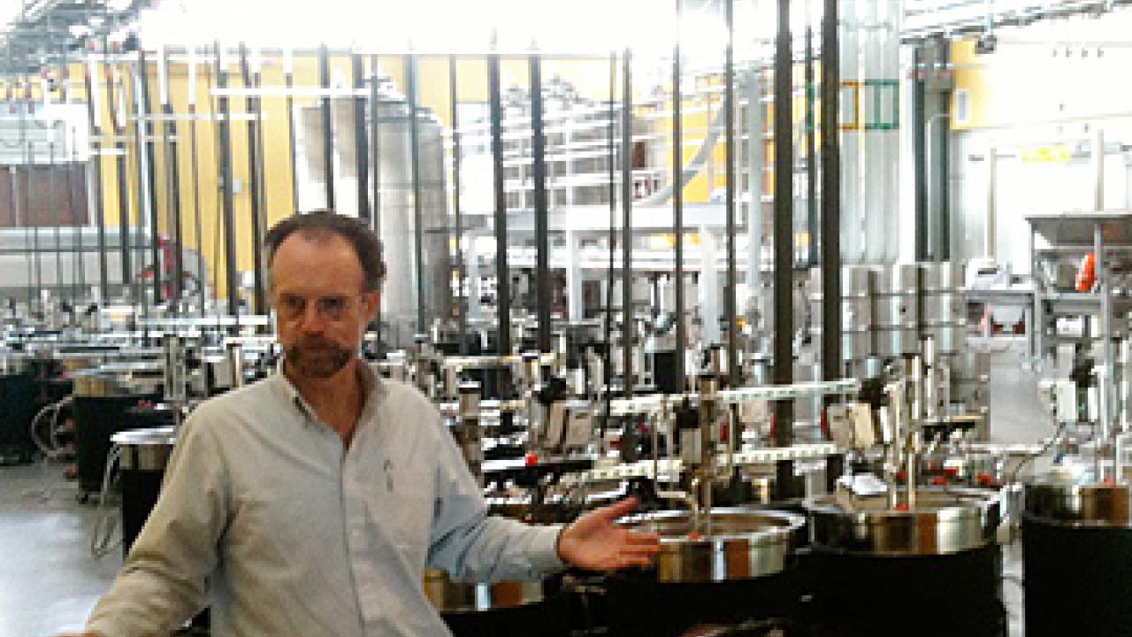 Photo: Andrew Waterhouse in winery