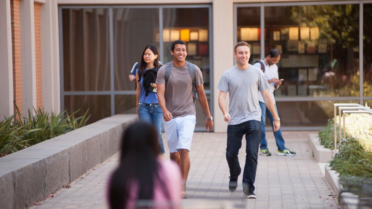 Students Walking Near the UC Davis Law School