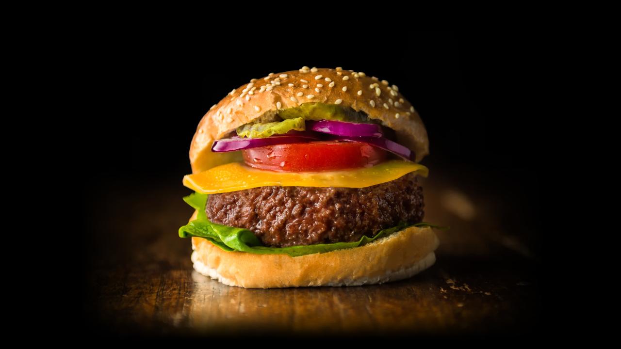 UC Davis researchers find cultivated meat is likely worse for the climate than retail beef under current production methods. Photo of Mosa Meat Burger on a sesame seed bun with pickles, cheese, onions, lettuce and [...]</body></html>