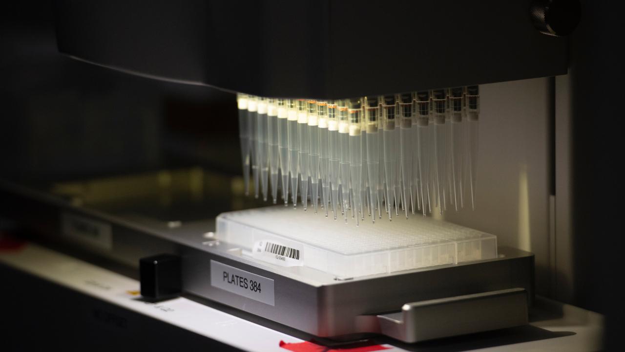 Tiny vials are suspended in an Intelliqube machine