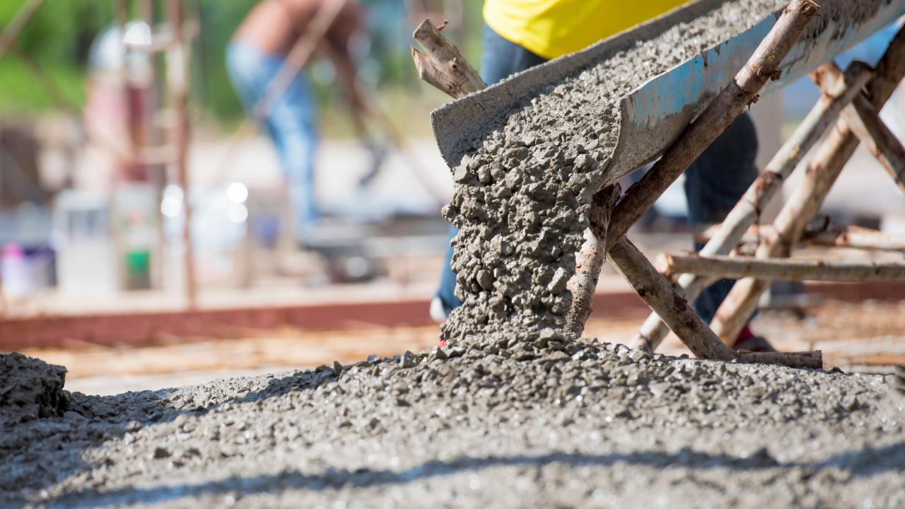Stock image of pouring concrete