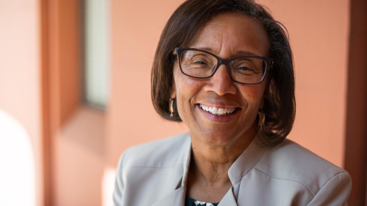 Headshot photo of Dean Helene Dillard. Dillard will retire in 2024. She led the UC Davis College of Agricultural and Environmental Sciences, the nation's No. 1 agricultural school, for 10 years. (Jael Mackendorf/UC Davis)