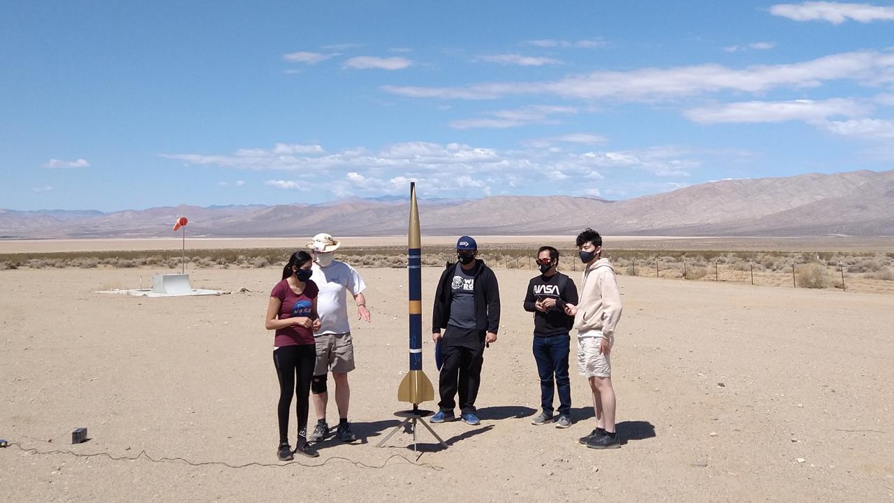 First Nations Rocket Team preparing to launch in the Mojave Desert April 17