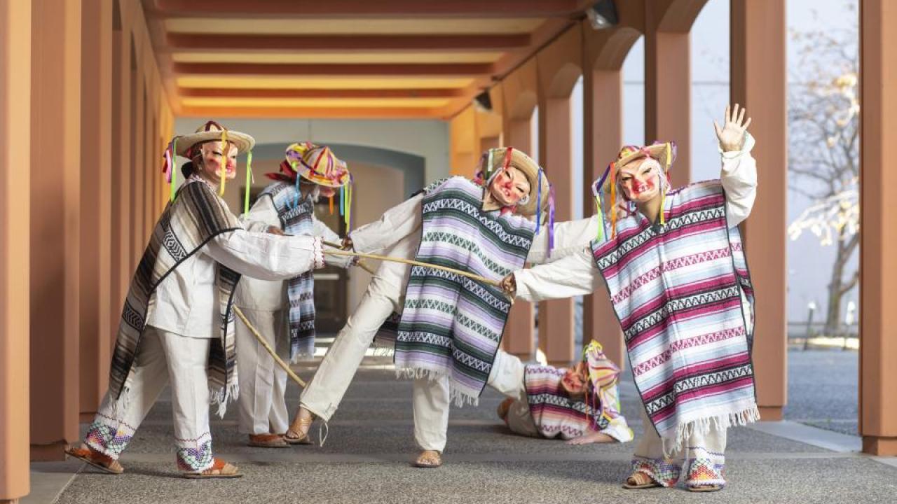 Dancers in folklorico costumes who will perform at UC Davis Mondavi Center