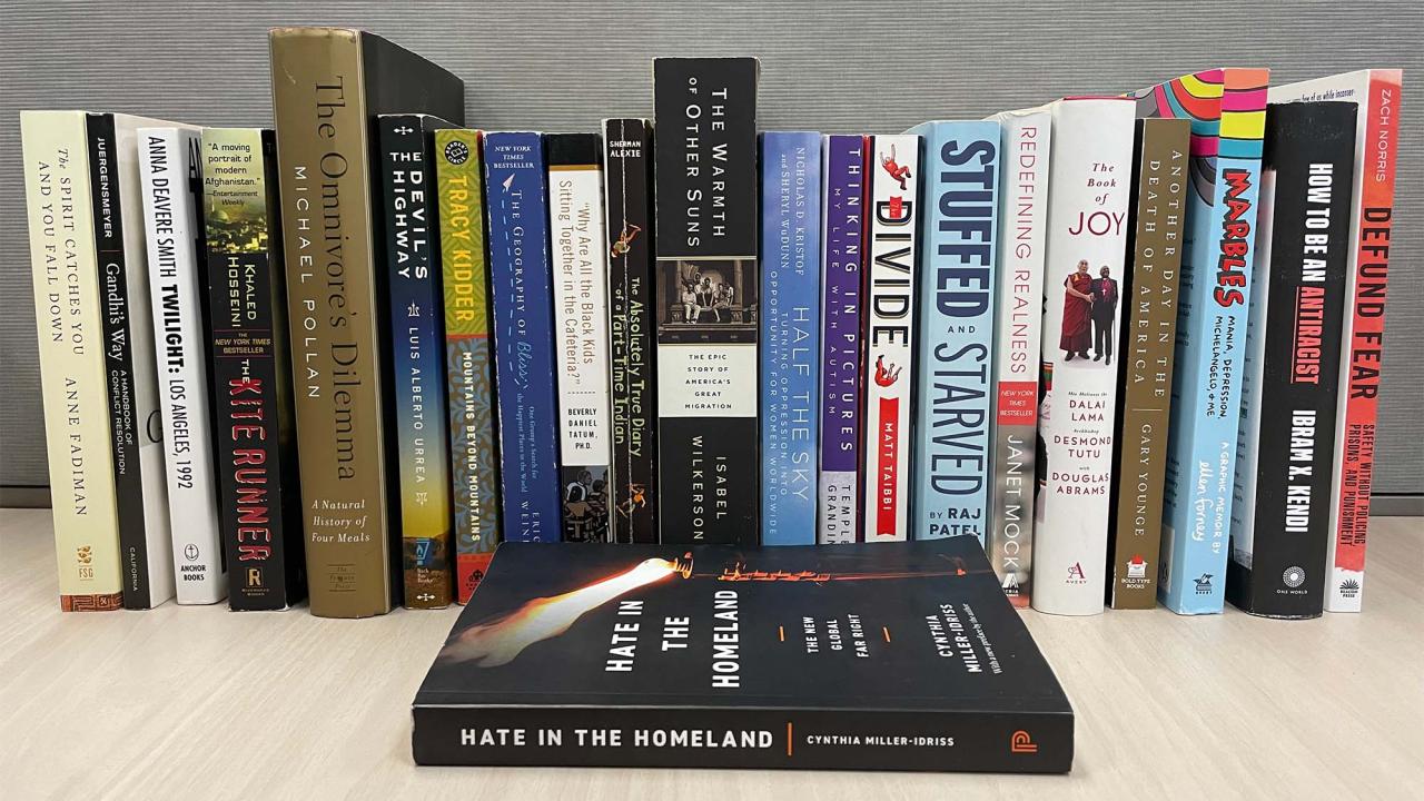 Previous selections for the Campus Community Book Project with 'Hate in the Homeland'