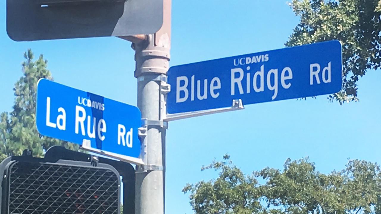 Street signs: "La Rue Road" and "Blue Ridge Road"