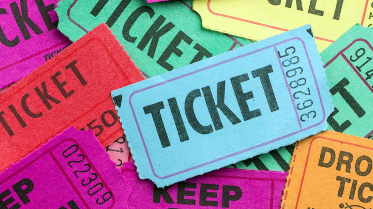array of multicolored raffle tickets