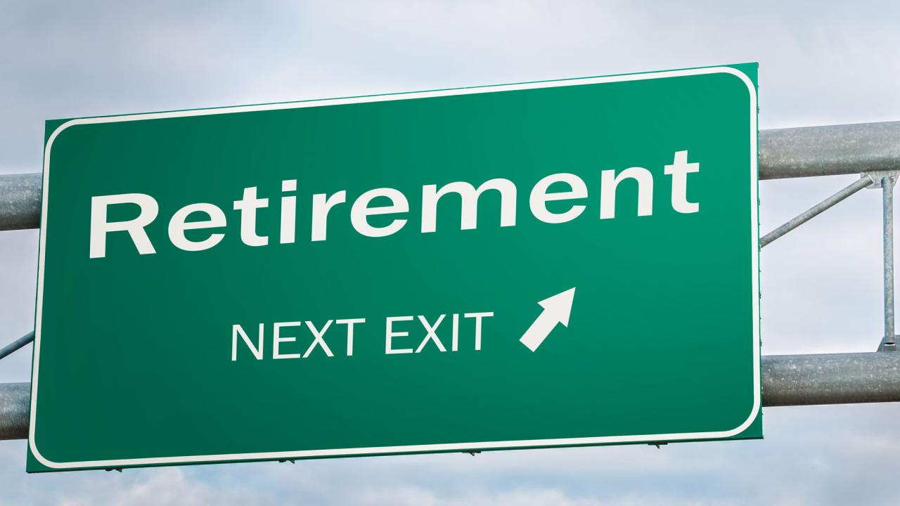 "Retirement" road sign on highway