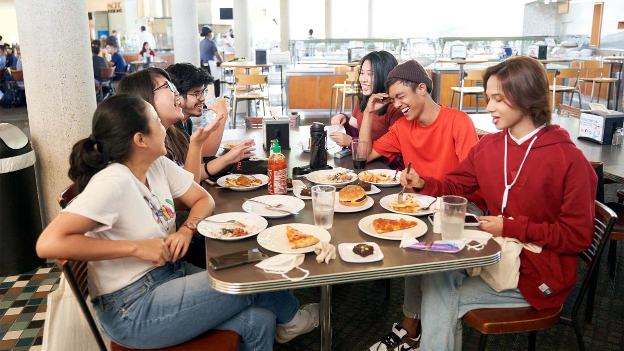 Students eat at Segundo Dining Commons.