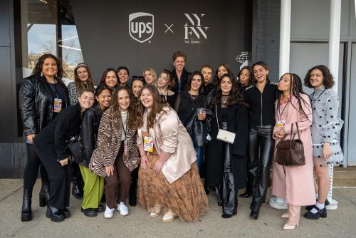U of NYFW Participants Pose Outside the UPS X NYFW Event