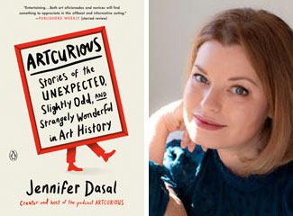 "ArtCurious" book cover and Jennifer Dasal author headshot
