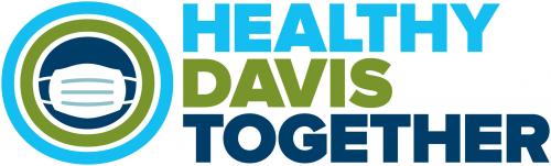 "Healthy Davis Together" logo with mask