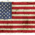 Stained U.S. flag from "Race, Class and Social Welfare" book cover