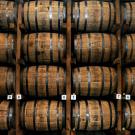 Wall of whiskey barrels