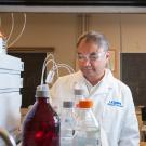 Scientist Carlito Lebrilla in his lab at UC Davis. 