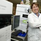 Oliver Fiehn standing in his metabolomics lab